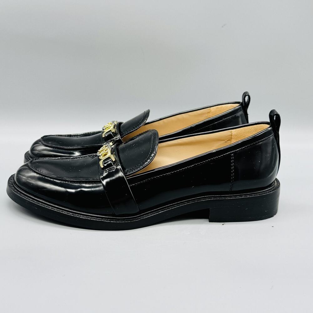 Sam Edelman Black Patent Leather Loafers with Gold Accent, Men's 10.5 - Picture 4 of 11